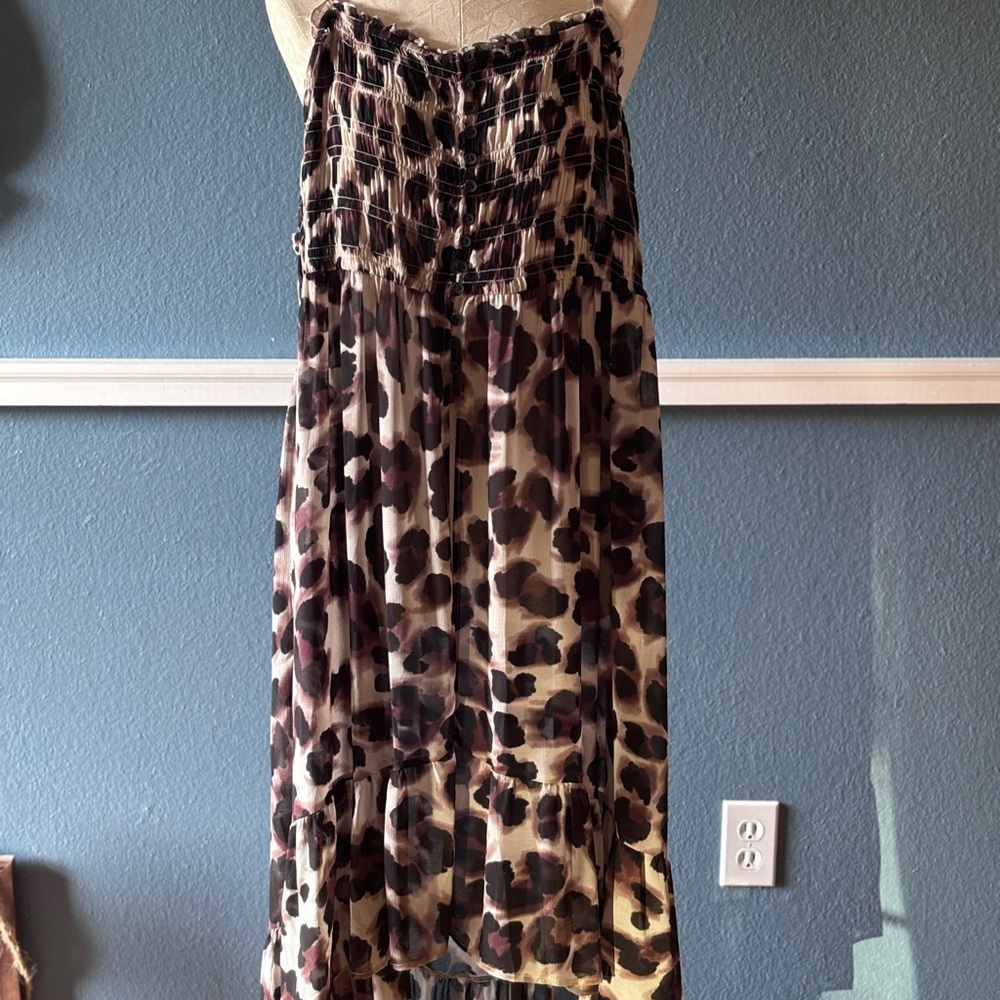 Torrid Chiffon Button Up Leopard Print Sleeveless… - image 3